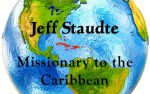Jeff Staudte - Missionary to the Caribbean (globe in background with Caribbean highlighted in red)